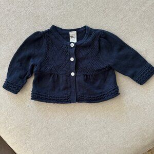 EUC Old Navy Dark Blue Knit Cardigan for Baby Sz 0-3 mos